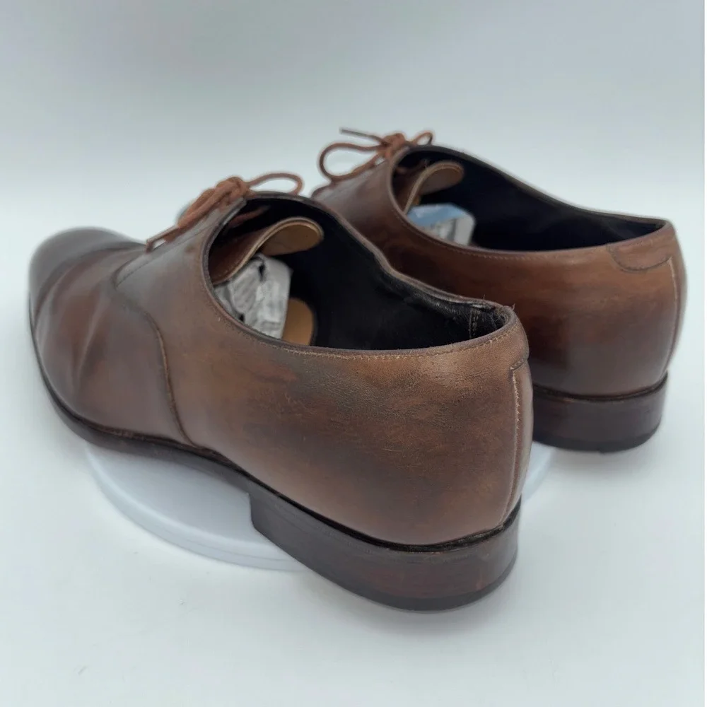 SID MASHBURN Mens Dress Shoes Dark Brown Leather‎ Cap Toe Oxford England 10.5